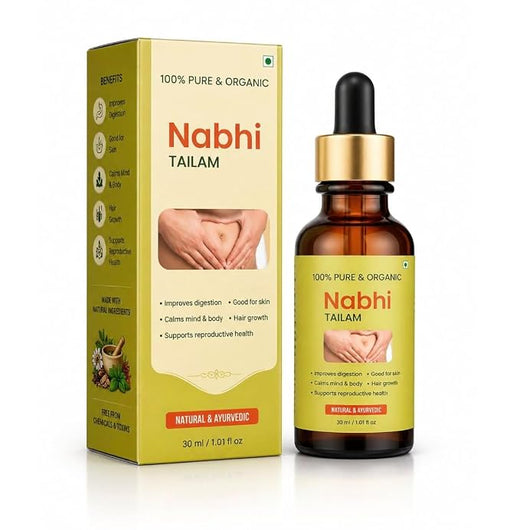 Nabhi Tailam Pure Organic Oil | Natural Navel Therapy for Hair Growth, Joint Comfort & Radiant Skin Glow