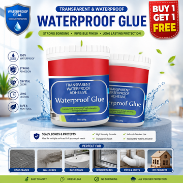 Transparent Waterproof Glue (Pack of 2) – Strong Clear Adhesive for Home Repairs | Buy 1 Get 1 Free