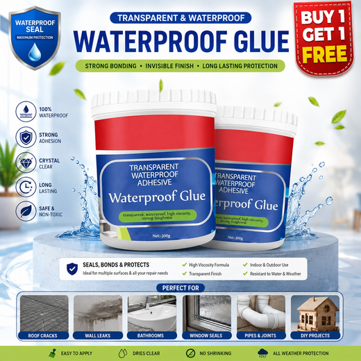 Transparent Waterproof Glue (Pack of 2) – Strong Clear Adhesive for Home Repairs | Buy 1 Get 1 Free