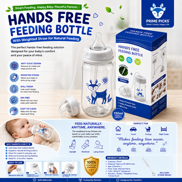 Baby Feeding Bottle with Weighted Straw – Spill-Resistant Sippy Bottle for Easy Feeding