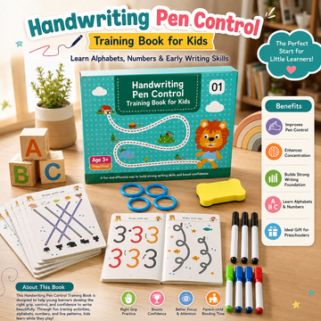 Handwriting Pen Control Training Book for Kids – Learn Alphabets, Numbers & Early Writing Skills