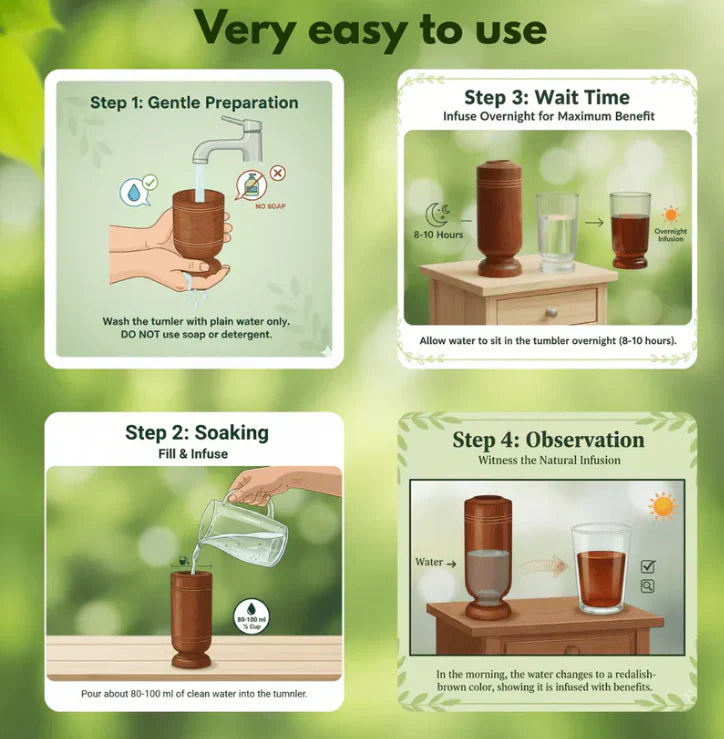 Ayurvedic Vijaysar Wooden Glass  – Natural Sugar Balance Glass